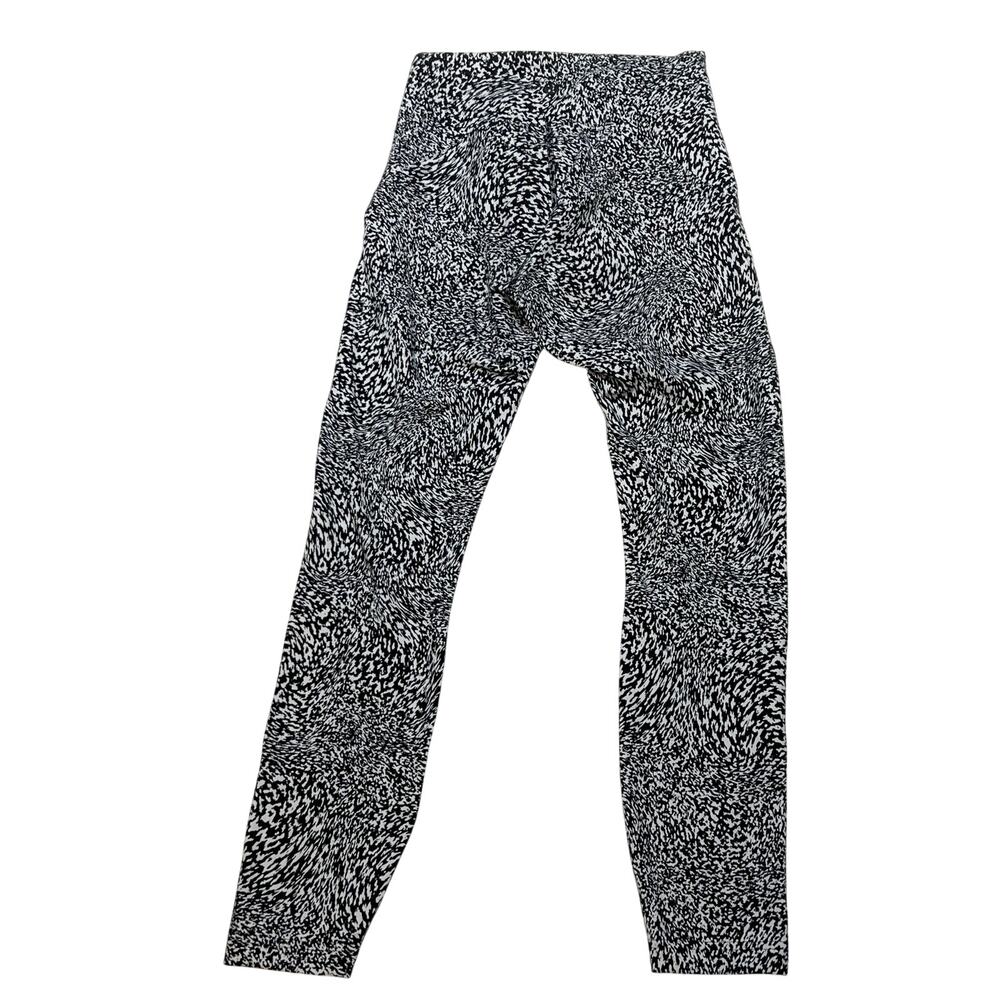 Lululemon Instill High Rise Leggings 4 Black White Abstract Pattern 25 Inseam - Picture 2 of 5